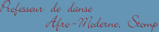 Professeur de danse Afro-Moderne, Stomp